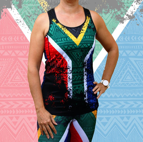 Female South African Flag running vest (2424)