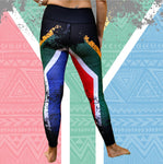 South African Flag High waist leggings three quarter length. (2424)