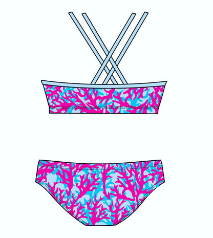 Female 2 piece training bikini  - Sea Coral