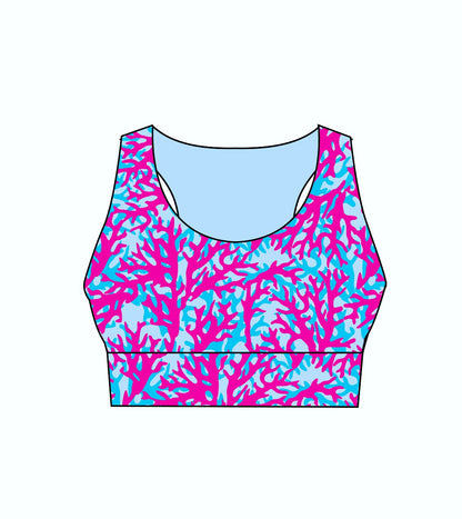 Sea Coral Ladies Active Crop Top