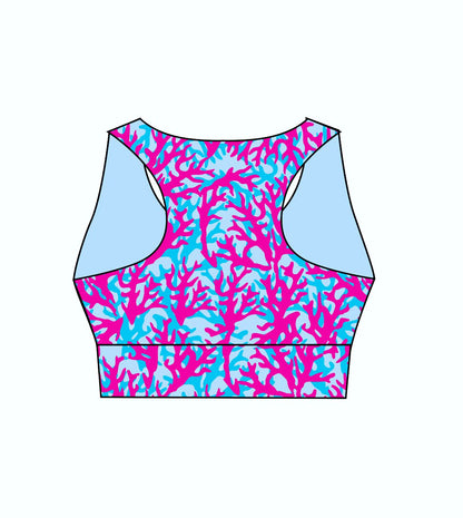 Sea Coral Ladies Active Crop Top