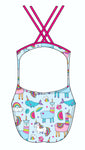 Female fastback swimsuit - Unicorns Llamas & Rainbows