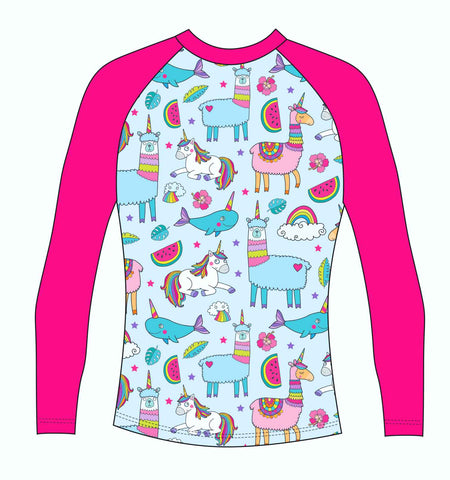 Unicorns Llamas & Rainbows RashVest (3135)