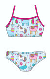 Female 2 Piece Training Bikini - Unicorns Llamas & Rainbows