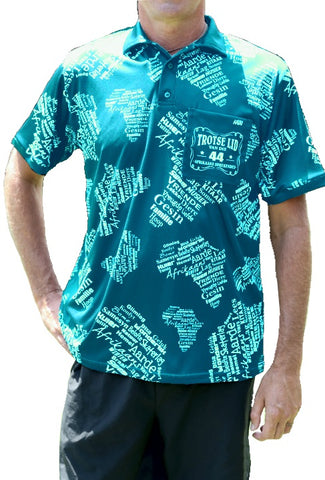 44 Afrika Turq Printed Golf Shirt