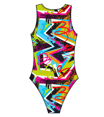 Female water polo swimsuit - Cool Vibes Neon Design