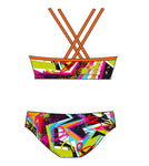 Female 2 piece training bikini  - Cool Vibes Neon