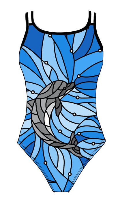 Female fastback swimsuit-Dolphin Facet-Julie Loom (3182)