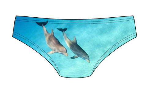 Male brief swimsuit - Dolphin Twins-Nom de Plume