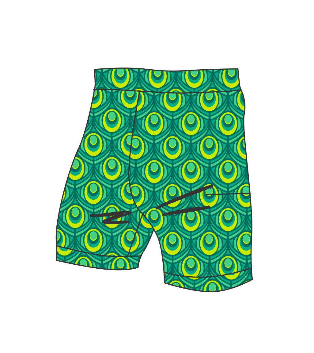 Male Jade Peacock Swim/run/paddle shorts