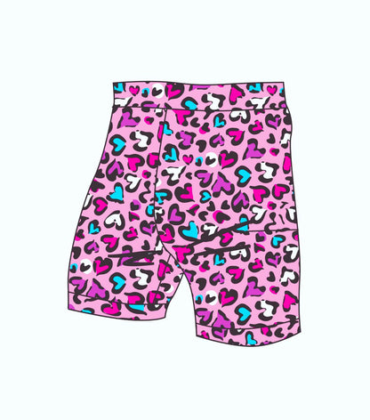 Female  swim/run/paddle shorts -  Love Leopard (3228)