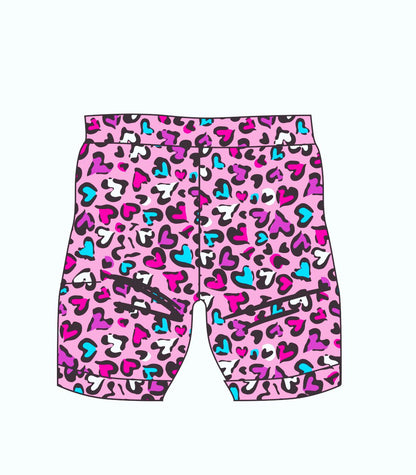 Female  swim/run/paddle shorts -  Love Leopard (3228)