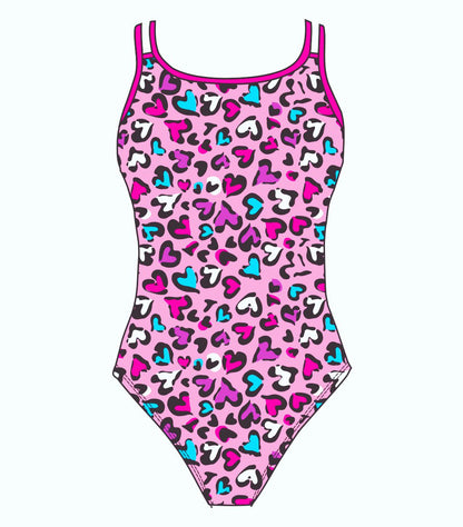 Female fastback swimsuit -  Love Leopard (3228)