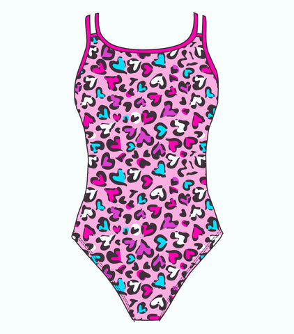 Female fastback swimsuit -  Love Leopard