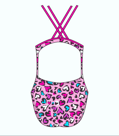 Female fastback swimsuit -  Love Leopard (3228)