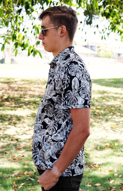Monster leaf Printed Golf Shirt (3458)