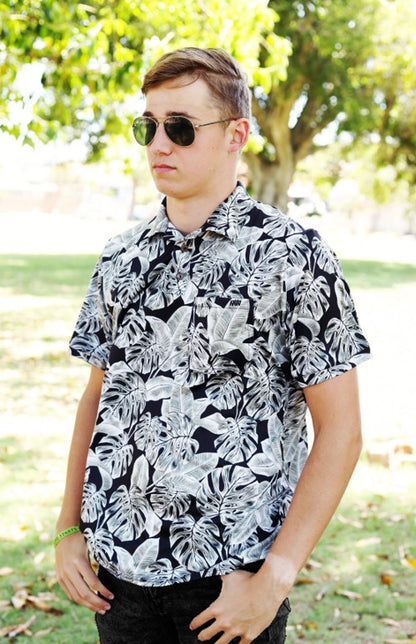 Monster leaf Printed Golf Shirt (3458)