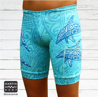Female Tattoo Dolphin run/paddle shorts (3108)