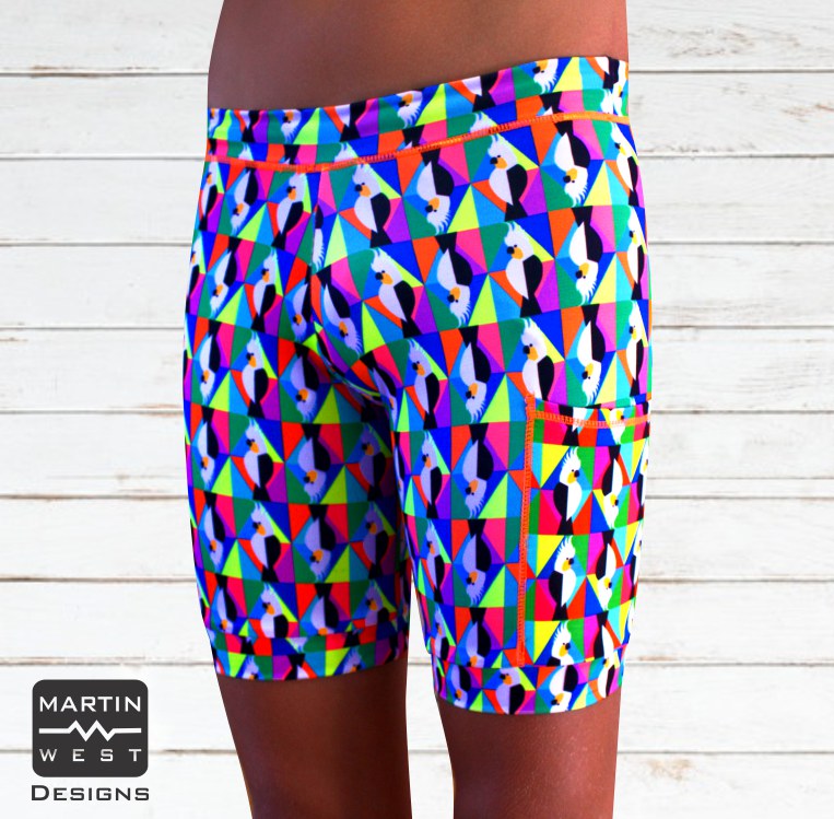 Female Neon Parrot Swim/run/paddle shorts