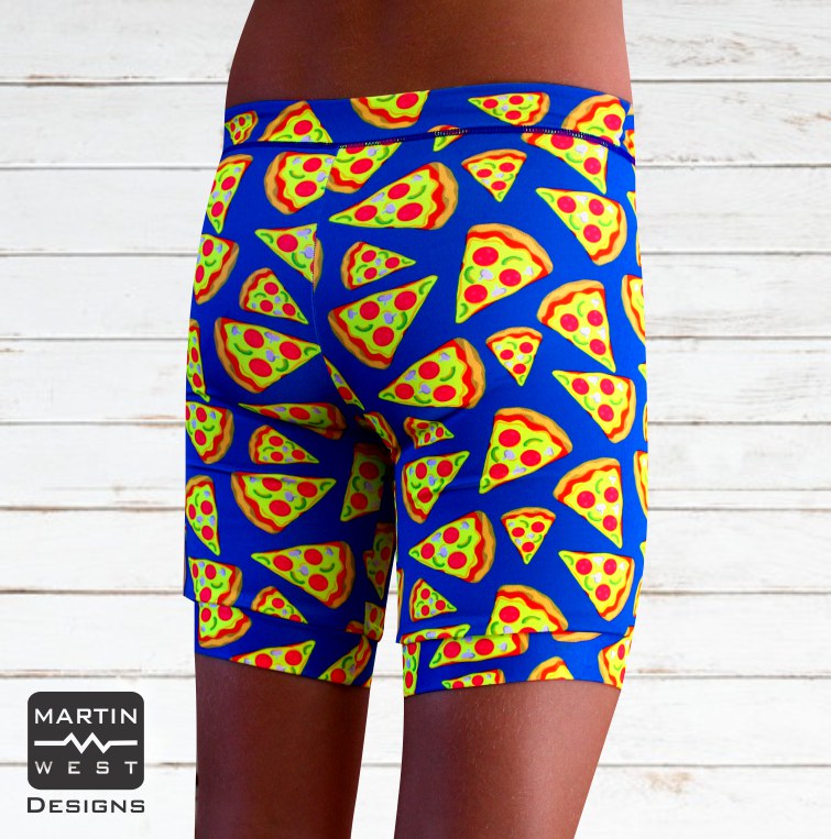 Female Neon Pizza Swim/run/paddle shorts