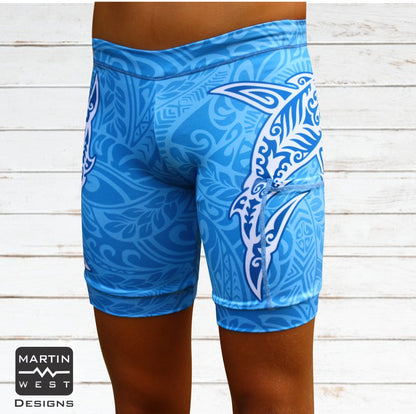 Male Tattoo Shark run/paddle shorts(3107)