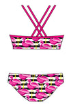Female 2 piece training bikini -  Flamingo