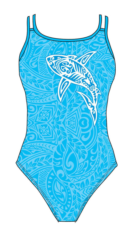 Female fastback swimsuit - Tattoo Shark (3107)
