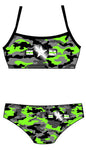 Female 2 Piece Training Bikini - Neon Camouflage - DG apparel competitive swimwear lifesaving waterpolo south african flag swimwear triathlon running