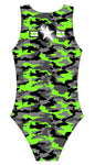 Female Water polo swimsuit- Neon Camouflage - DG apparel competitive swimwear lifesaving waterpolo south african flag swimwear triathlon running