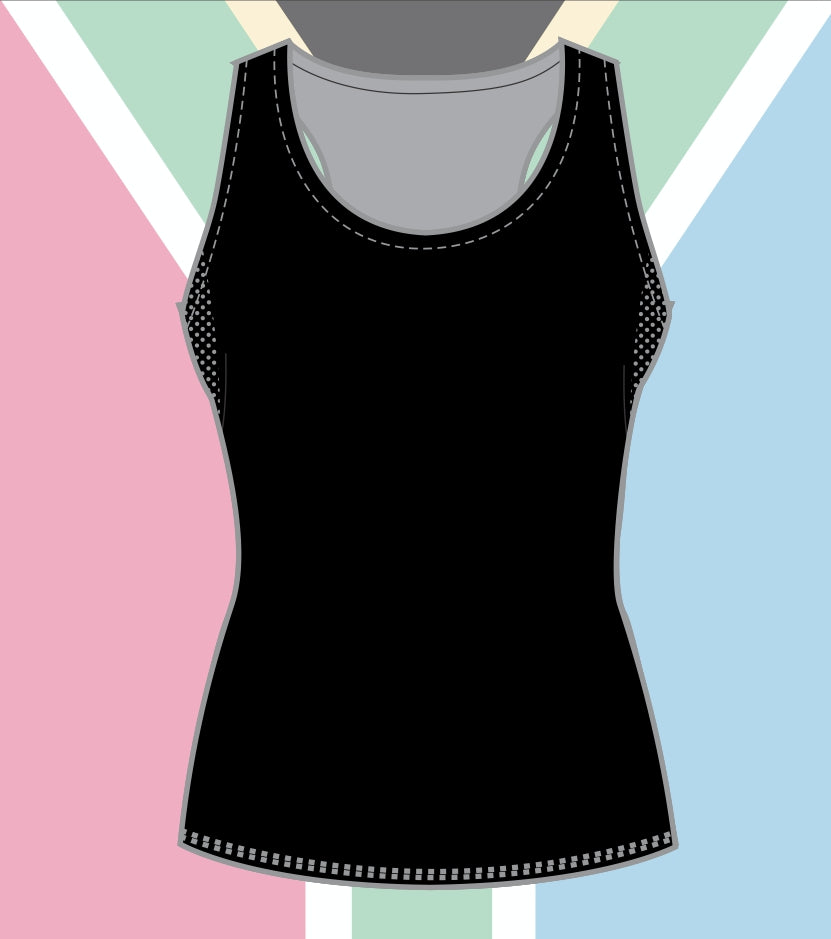 Female Back Print South African Flag running vest