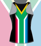 Female Back Print South African Flag running vest