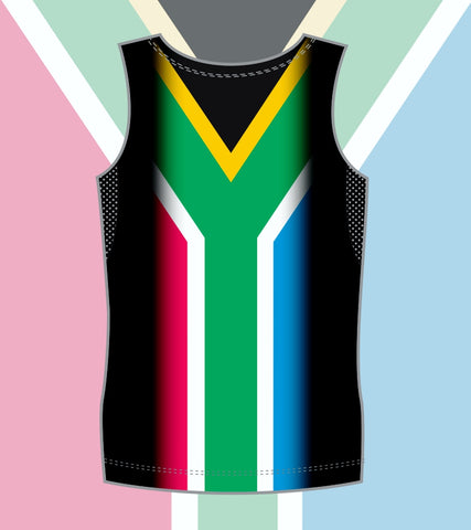 Male Back Print South African Flag run vest