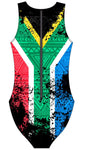 Female Water polo swimsuit- South African Flag - DG apparel competitive swimwear lifesaving waterpolo south african flag swimwear triathlon running