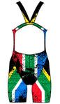 Female kneeskin swimsuit - South African Flag - DG apparel competitive swimwear lifesaving waterpolo south african flag swimwear triathlon running