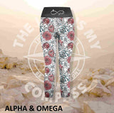 Alpha And Omega Succulent Floral Athleisure Three Quarter Tights