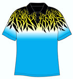 Female Funky Blue Chards Custom Printed Golf Shirt
