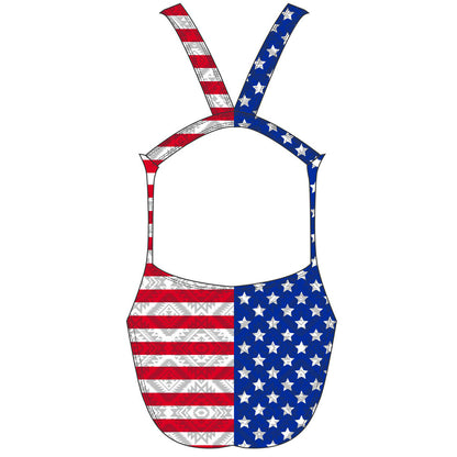 Women's Fastback Swimsuit - American Flag