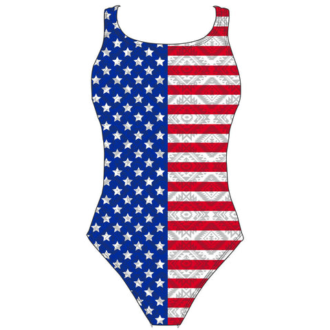 Female fastback swimsuit - American Flag