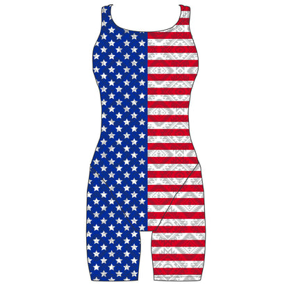 Women's Kneeskin Swimsuit - American Flag