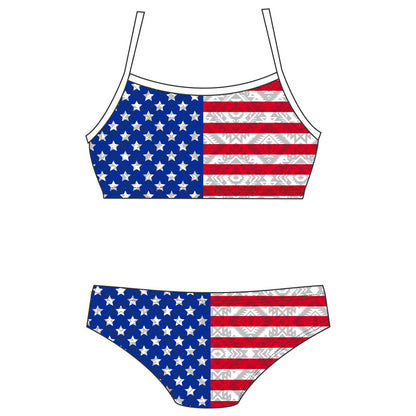 Women's 2 Piece Training Bikini - American Flag