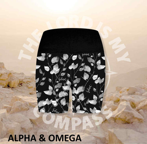 Alpha And Omega Believe Trailing Leaf Athleisure Short Tights