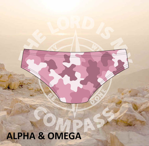 Alpha And Omega Be Strong Pink Camo Bikini Bottom