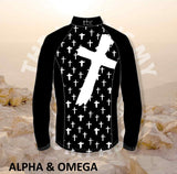 Alpha And Omega White Cross Print Trail Jacket
