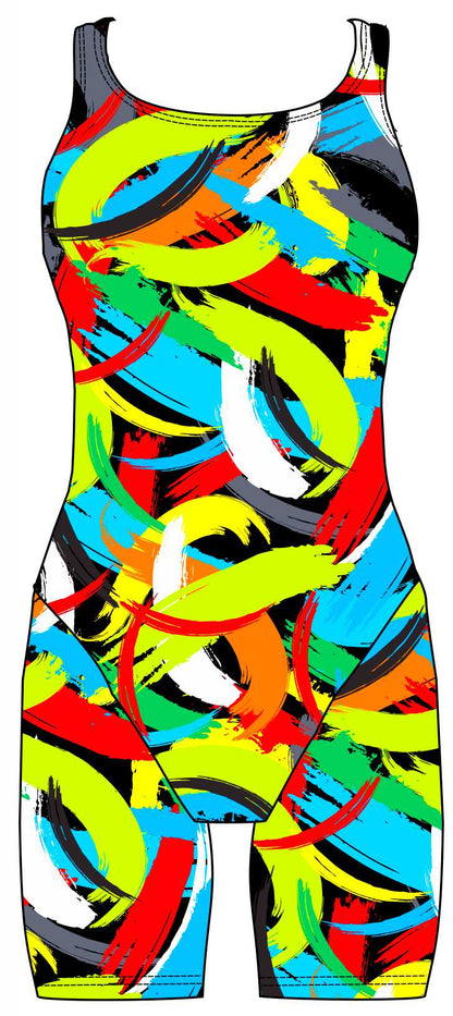 Women's Kneeskin Swimsuit – Brushstrokes Print | Martin West Designs