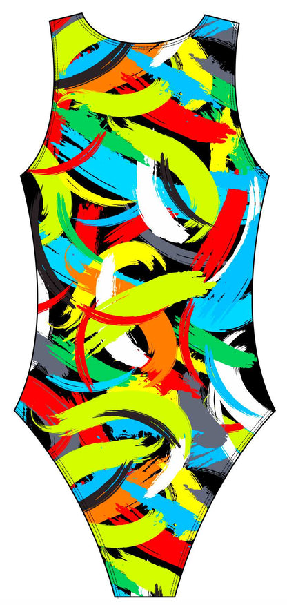 Female Water Polo Suit - Brushstrokes