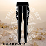 ALPHA AND OMEGA BLACK CHILD OF GOD Female Active Full Length Tights Black