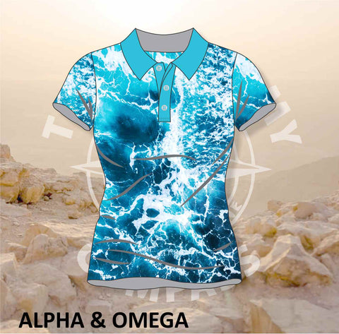Alpha and Omega Lord is my Compass Ladies Golf Shirt