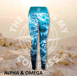 Alpha And Omega The Lord is my Compass Print Athleisure Tights