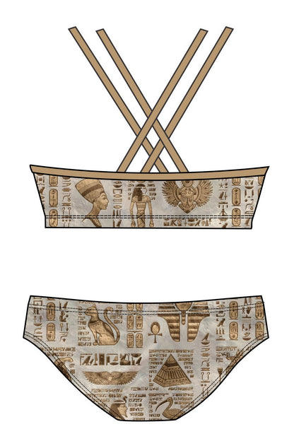 Female 2 piece training bikini -  Egyptian