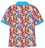 Female Funky Geo Petals Custom Printed Golf Shirt